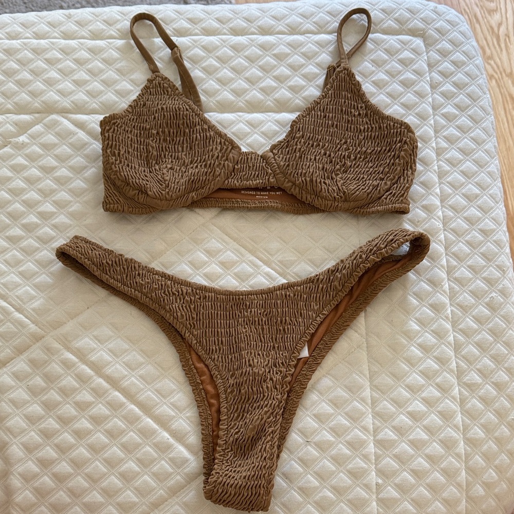 Lioness Tan Textured Bikini Top